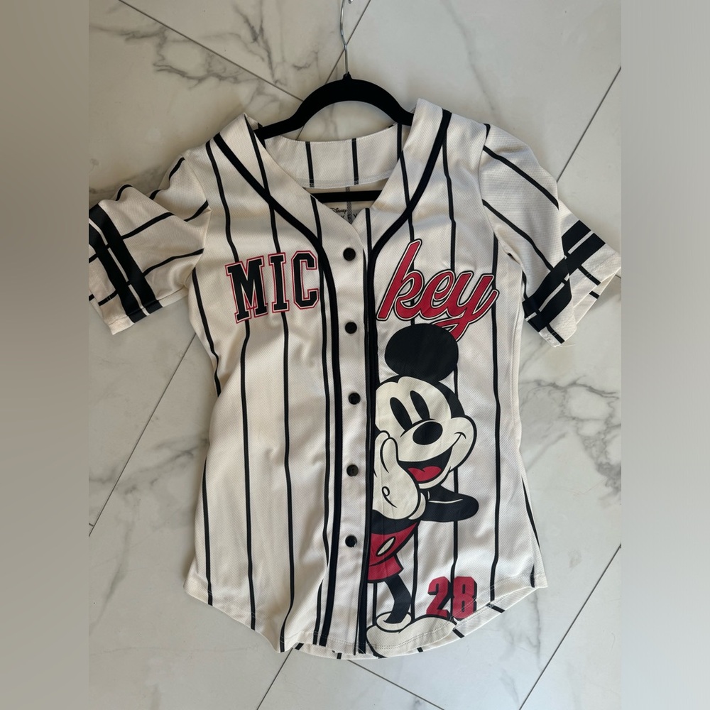 Mickey Mouse baseball button down in size small in beautiful condition.